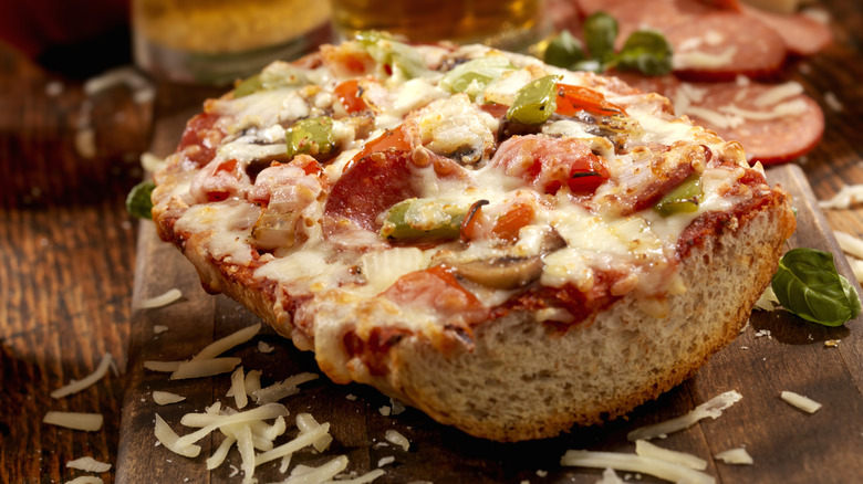 Slice of French bread pizza