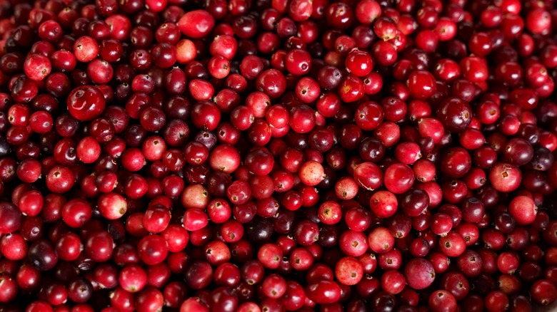 Piles of cranberries