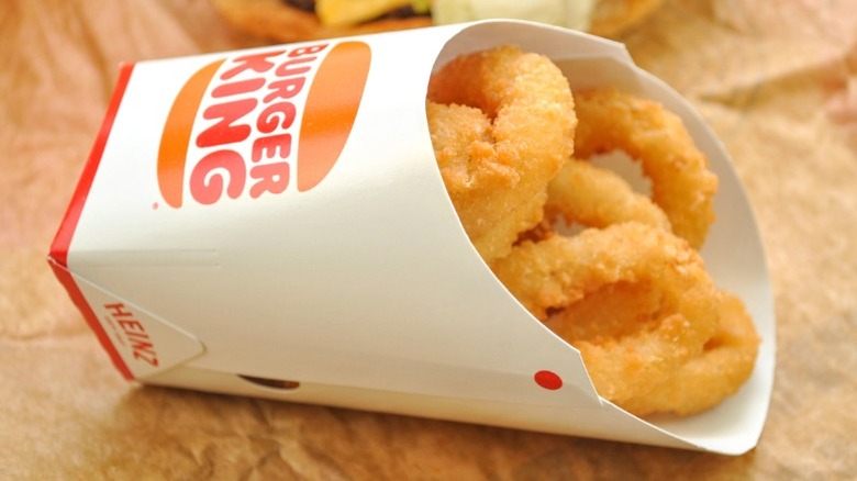 A close-up on Burger King onion rings