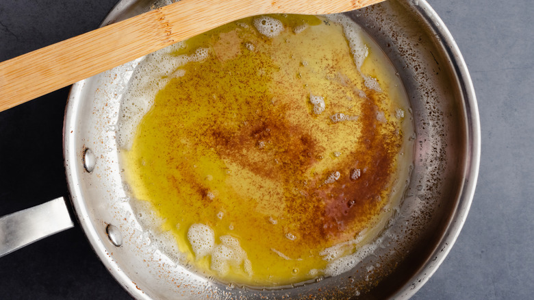 browned butter in skillet