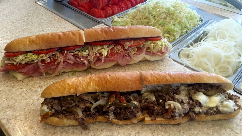 Two giant subs on counter