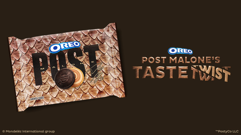 Box of Post Malone Oreo cookies in limited-edition packaging.