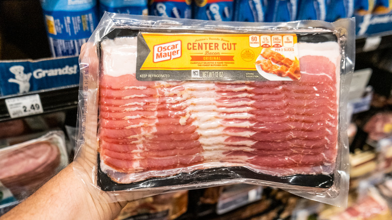 Oscar Mayer bacon in a supermarket