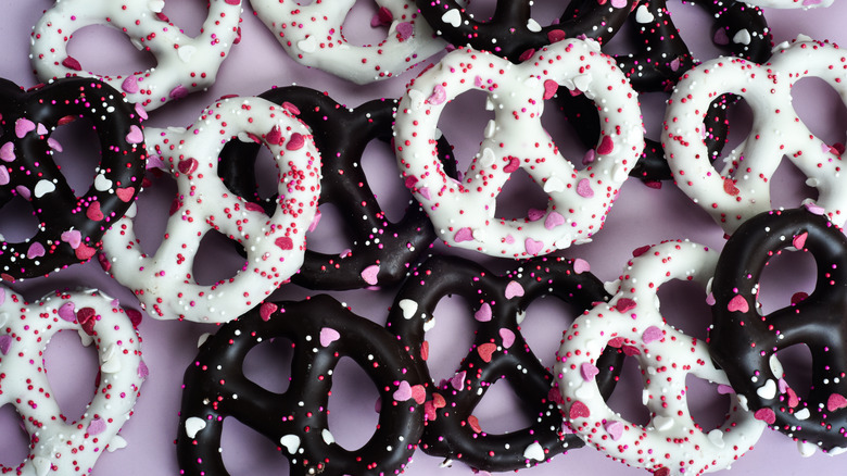 yogurt and chocolate covered pretzels