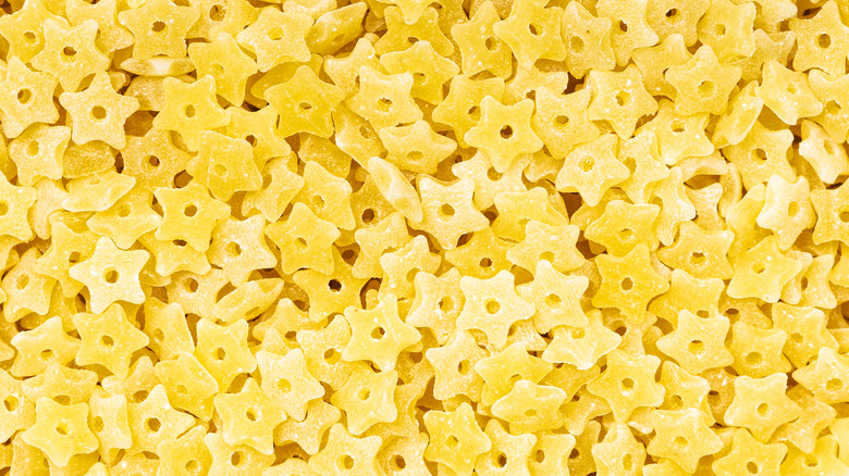 Close-up of star-shaped pastina