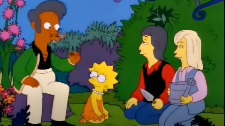 A screenshot from "The Simpsons" episode, "Lisa the Vegetarian", featuring Paul McCartney.