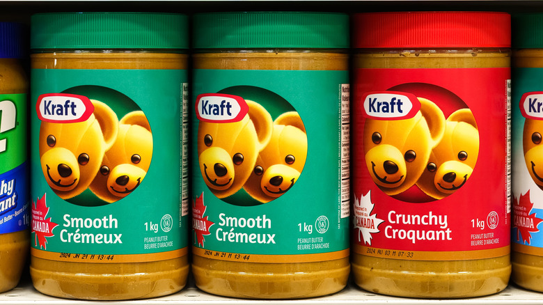 Jars of Kraft peanut butter