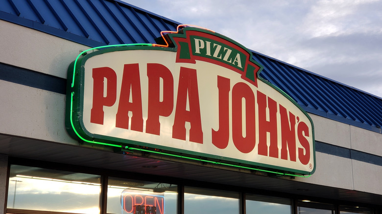 Papa Johns sign on storefront