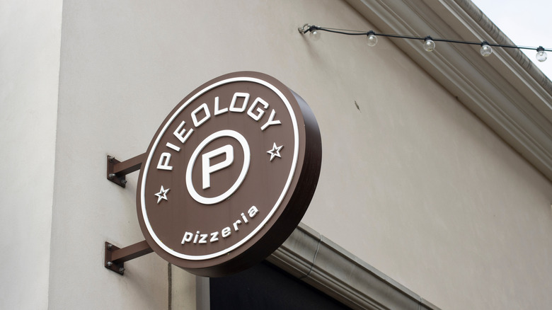 Pieology restaurant sign at location