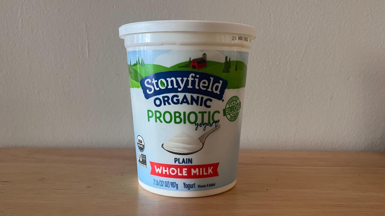 Stonyfield Organic Probiotic Yogurt container