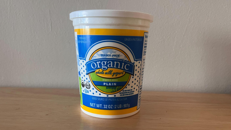 Trader Joe's Organic Yogurt container