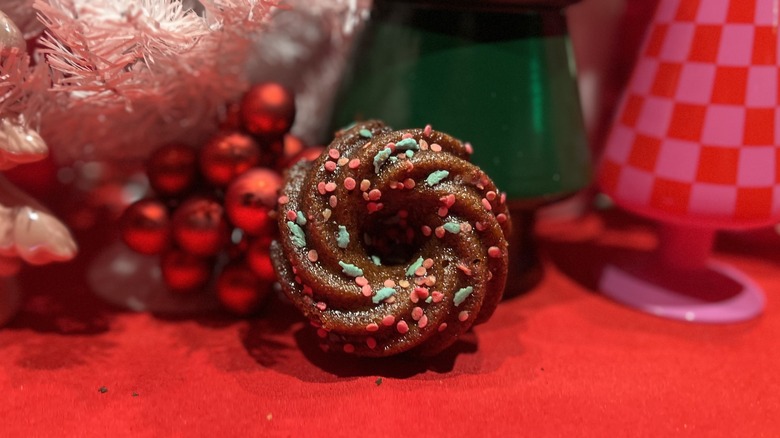 Starbucks' Dark Toffee Bundt on a table