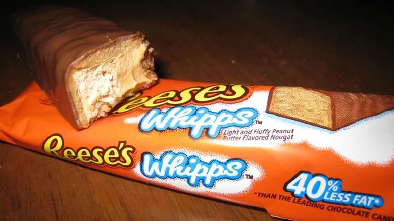 Reese's Whipps candy atop wrapper