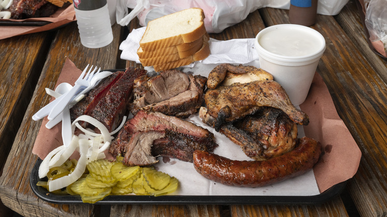 A plate of barbecue