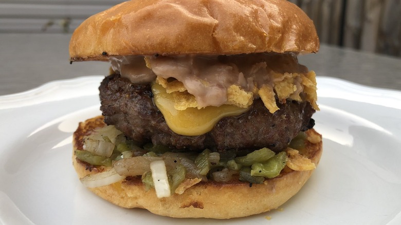 San Antonio bean burger with chilies