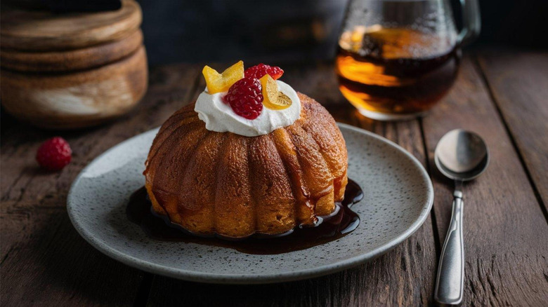 Plate of rum baba