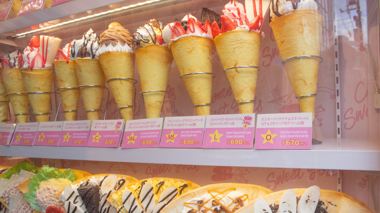 A display with fake ice cream cones