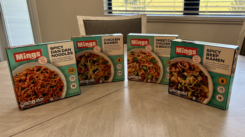 Collection of Mings meals on table