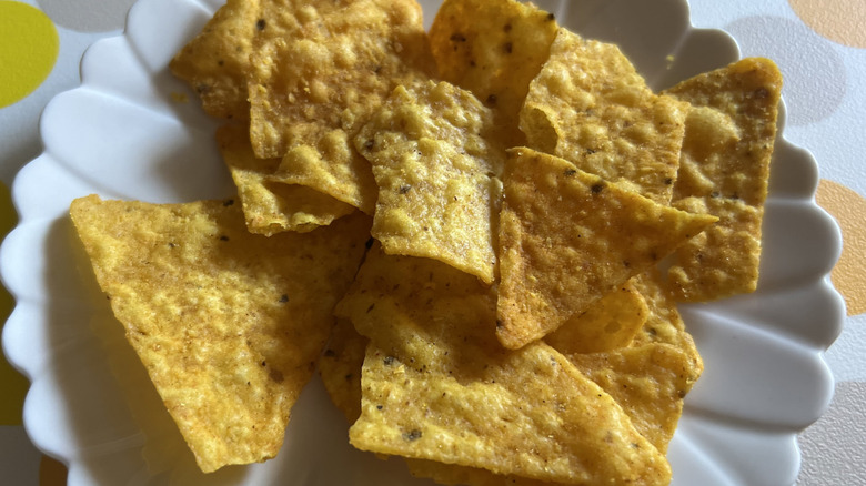 a close-up of Doritos Golden Sriracha