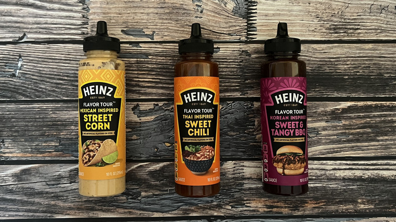 Heinz Flavor Tour bottles with different varieties