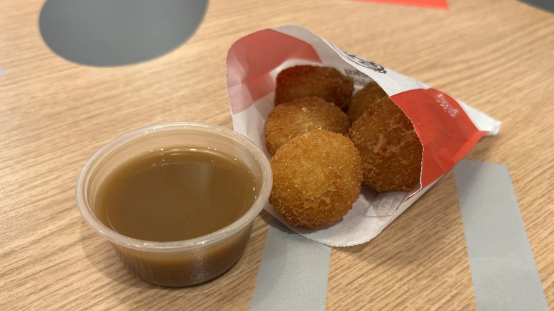 KFC's Mashed Potato Poppers on a table