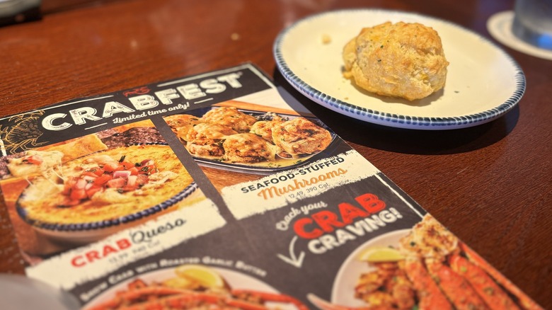 Crabfest menu with biscuit