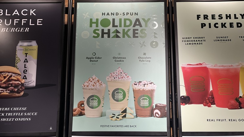 Shake Shack's holiday shakes ad sign