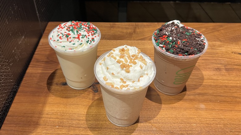 Shake Shack's trio of new holiday shakes on a table