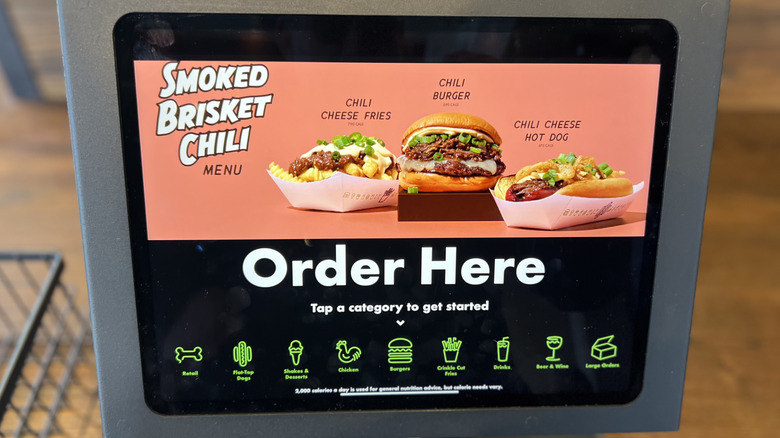 Shake Shack menu on kiosk screen