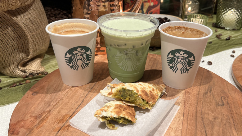 Four items from the Starbucks Winter 2025 menu