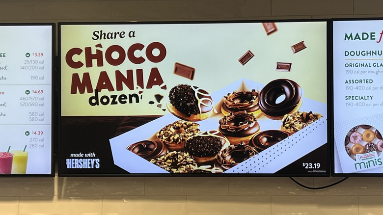 Display for Krispy Kreme's Chocomania doughnuts