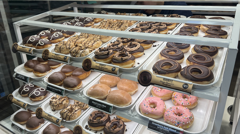 Display of Krispy Kreme doughnuts