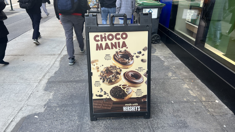 Chocomania sign outside of Krispy Kreme