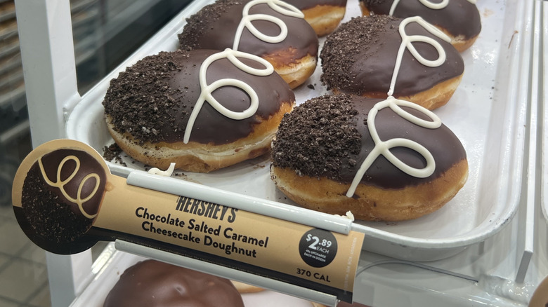 Hershey's Chocolate Salted Caramel Cheesecake Doughnuts at Krispy Kreme