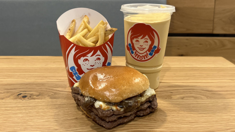 Wendy's fries, Mushroom Bacon Cheeseburger and Salted Caramel Frosty