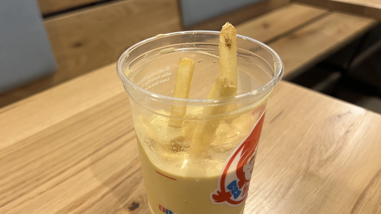 Wendy's french fries in a Salted Caramel Frosty