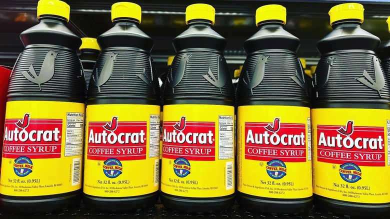 bottles of Autocrat coffee syrup