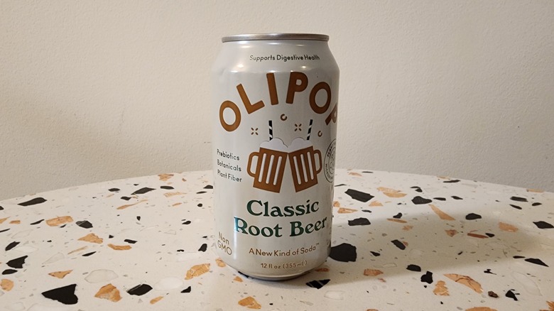 can of Olipop root beer