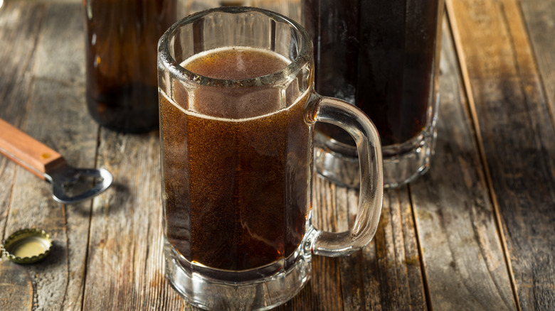 Birch beer in a mug