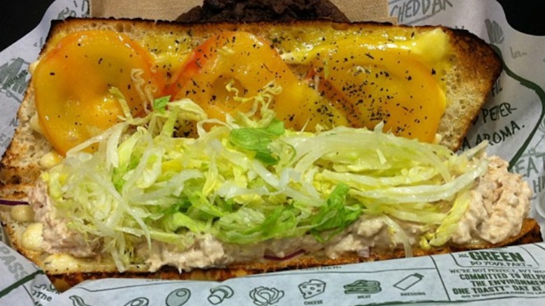 Opened up tuna melt from Quiznos