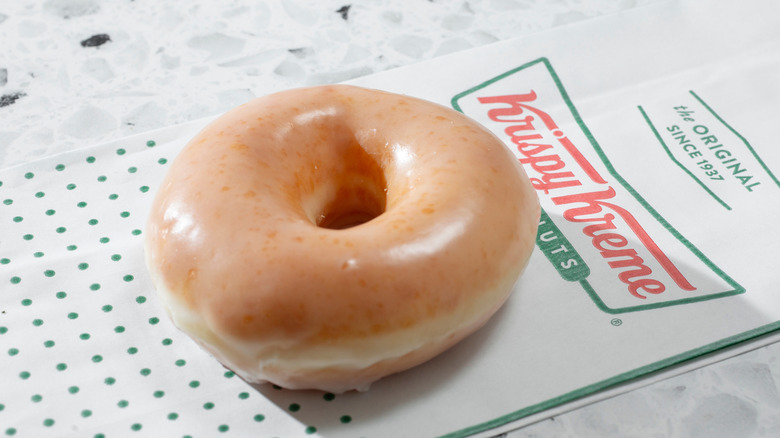 Single Krispy Kreme doughnut