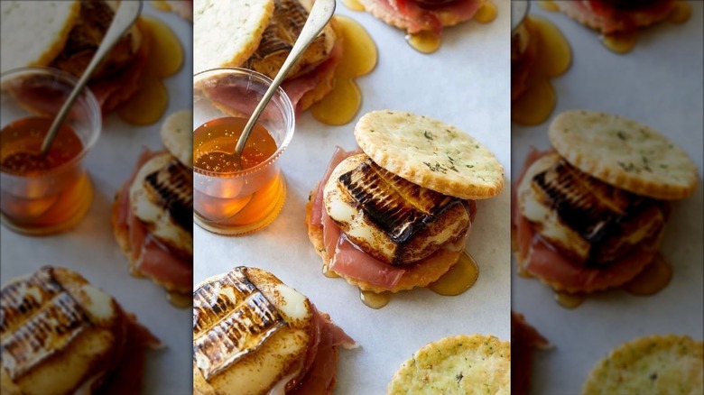 savory s'more made with ham and cheese