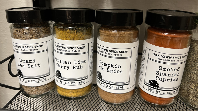 lineup of spices