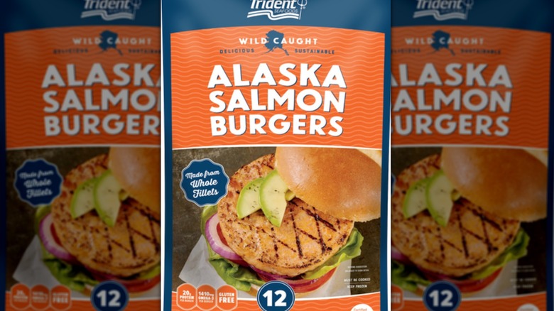 trident alaska salmon burgers package