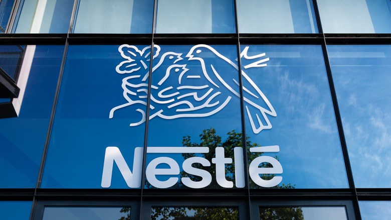 Nestlé logo in headquarters