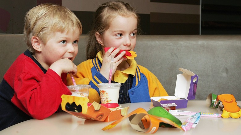 kids eating Happy Meals