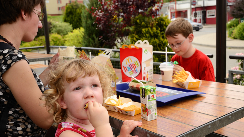 kids eating Happy Meals