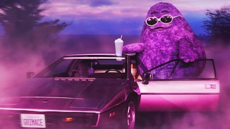 Grimace with car