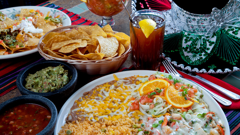 Plates of Mexican food