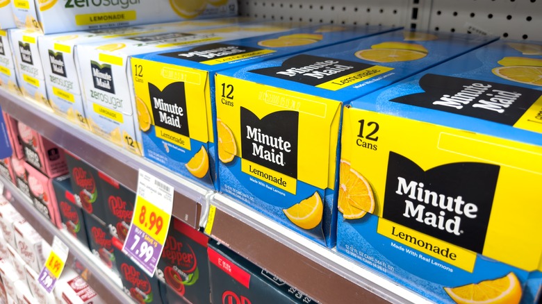 Minute Maid Zero lemonade on store shelf